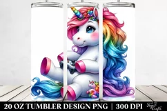 Cute Unicorn 20 oz Tumbler Product Image 2
