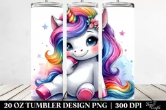 Cute Unicorn 20 oz Tumbler Product Image 2