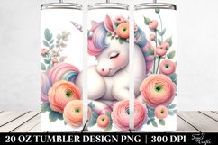 Cute Baby Unicorn Ranunculus Frame | 20 Oz Tumbler Product Image 2