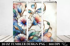 Stained Morning Glory Flower Summer 20 Oz Tumbler Product Image 2