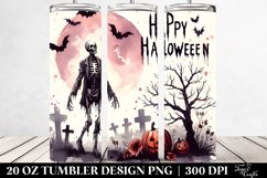 Simplistic Undead Halloween Tumbler 20 oz Product Image 2