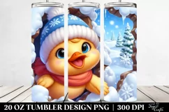 Cute Baby Duck Exiting Snowy Wall, High-Res 20 Oz Tumbler Product Image 2