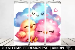 Colorful Pinkish Chicken Resting Cloud | 20 oz Tumbler Product Image 2