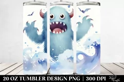Simple Washed Watercolor Monster 20 oz Tumbler Product Image 2
