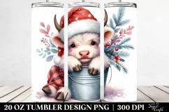 Whimsical Highland Cow with Santa Clipart Product Image 2