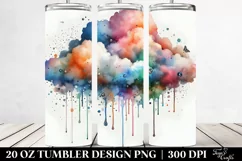 Colorful Cloud Metalic Insertions | 20 oz Tumbler Product Image 2