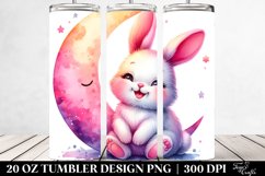 Sitting Baby Rabbit on Smiling Moon Tumbler Product Image 2