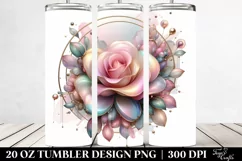 Pastel Shiny Rose Watercolor, High-Res 20 Oz Tumbler Product Image 2