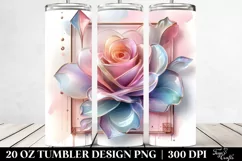 Pastel Shiny Rose Watercolor, High-Res 20 Oz Tumbler Product Image 2