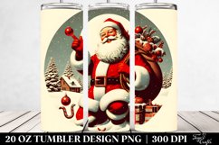 Retro Christmas Santa Clipart, High-Res 20 Oz Tumbler Product Image 2
