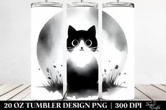 Simple Watercolor Black Cat 20 Oz Tumbler Product Image 2