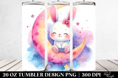 Sitting Baby Rabbit on Smiling Moon Tumbler Product Image 2