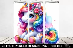 Cute Baby Unicorn 20 oz Tumbler Product Image 2