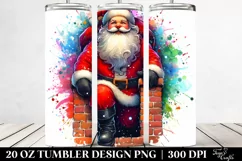 Santa Coming Down the Chimney | 20 oz Tumbler Product Image 2