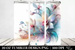 Abstract Pastel Orchid, Transparent 20 Oz Tumbler Product Image 2