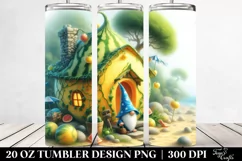 Fairy Tale Gnome in Front of a Honeymelon House | 20 oz Product Image 2