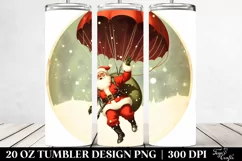 Santa with Parachute Christmas PNG Product Image 2