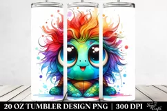 Colorful Baby Turtle with Crazy Eyes | 20 Oz Tumbler Product Image 2