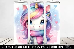 Cute Unicorn Birthday Clipart, Transparent 20 Oz Tumbler Product Image 2