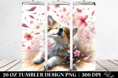 Dog Tumbling with Petals | 20 Oz Tumbler Product Image 2