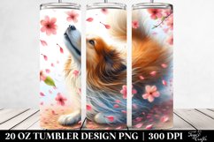 Dog Tumbling with Petals | 20 Oz Tumbler Product Image 2