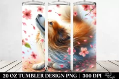 Dog Tumbling with Petals | 20 Oz Tumbler Product Image 2