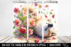 Dog Tumbling with Petals | 20 Oz Tumbler Product Image 2
