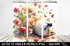 Dog Tumbling with Petals | 20 Oz Tumbler Product Image 2
