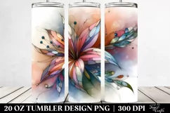 Stained Lily Flower Summer 20 Oz Tumbler Product Image 2