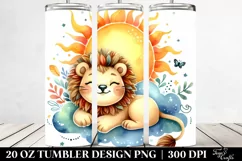cute Baby Lion Resting Sun Tumbler Product Image 2