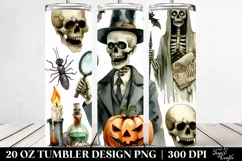 Watercolor Undead Clipart, Transparent 20 Oz Tumbler Product Image 2