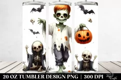 Watercolor Style Funny Halloween Clipart, 20 Oz Tumbler Product Image 2