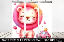 20 Oz Tumbler Sublimation | Cute Baby Lion Sleeping in Baby Product Image 2