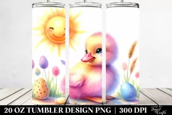 Vibrant Pink Baby Duck Playing in the Sun | 20 Oz Tumbler Product Image 2