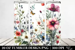 Watercolor Wild Flowers Bold Tumbler Product Image 2