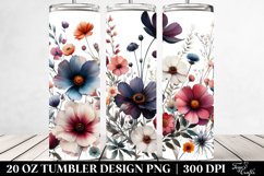 Watercolor Wild Flowers Bold Tumbler Product Image 2
