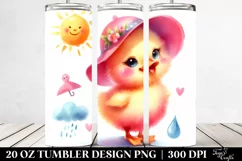 cute Baby Duck Playing Sun Tumbler Product Image 2