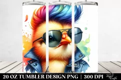 Cool Chicken with Cool Haircut PNG Product Image 2