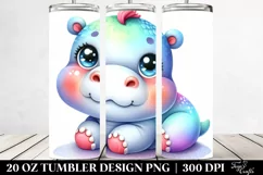 Colorful Baby Hippo Sleeping | 20 oz Tumbler Product Image 2