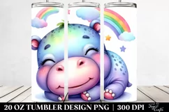 Colorful Baby Hippo Sleeping | 20 oz Tumbler Product Image 2