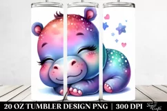 Colorful Baby Hippo Sleeping | 20 oz Tumbler Product Image 2