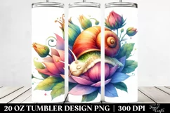 Colorful Snail Sleeping in Flower | 20 oz Tumbler Product Image 2