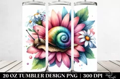 Colorful Snail Sleeping in Flower | 20 oz Tumbler Product Image 2