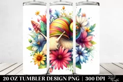 Colorful Snail Sleeping in Flower | 20 oz Tumbler Product Image 2