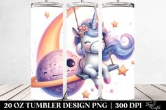 Pastel Unicorn Playing on a Swing | 20 Oz Tumbler Product Image 2