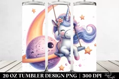 Pastel Unicorn Playing on a Swing | 20 Oz Tumbler Product Image 2