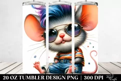 Cute Baby Mouse with Cool Haircut, Transparent 20 Oz Tumbler Product Image 2
