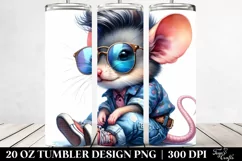 Cute Baby Mouse with Cool Haircut, Transparent 20 Oz Tumbler Product Image 2