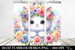 Cartoon Kitten Flower Tumbler Product Image 2