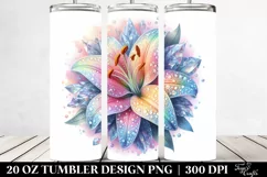 Detailed Vibrant Pastel Shiny Lily | 20 oz Tumbler Product Image 2